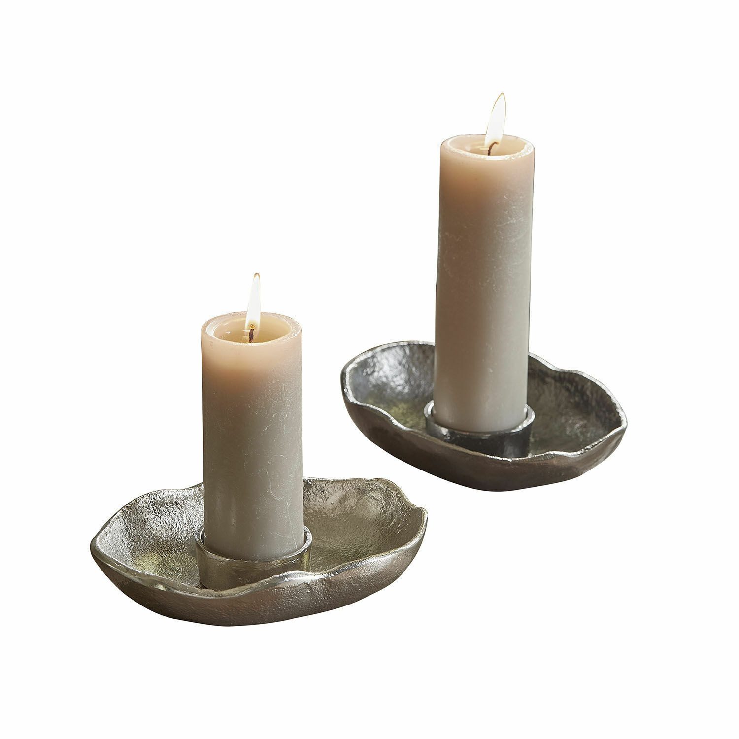 Mirabeau Kerzenständer Teelichthalter 2er Set Quilvano silber/schwarz