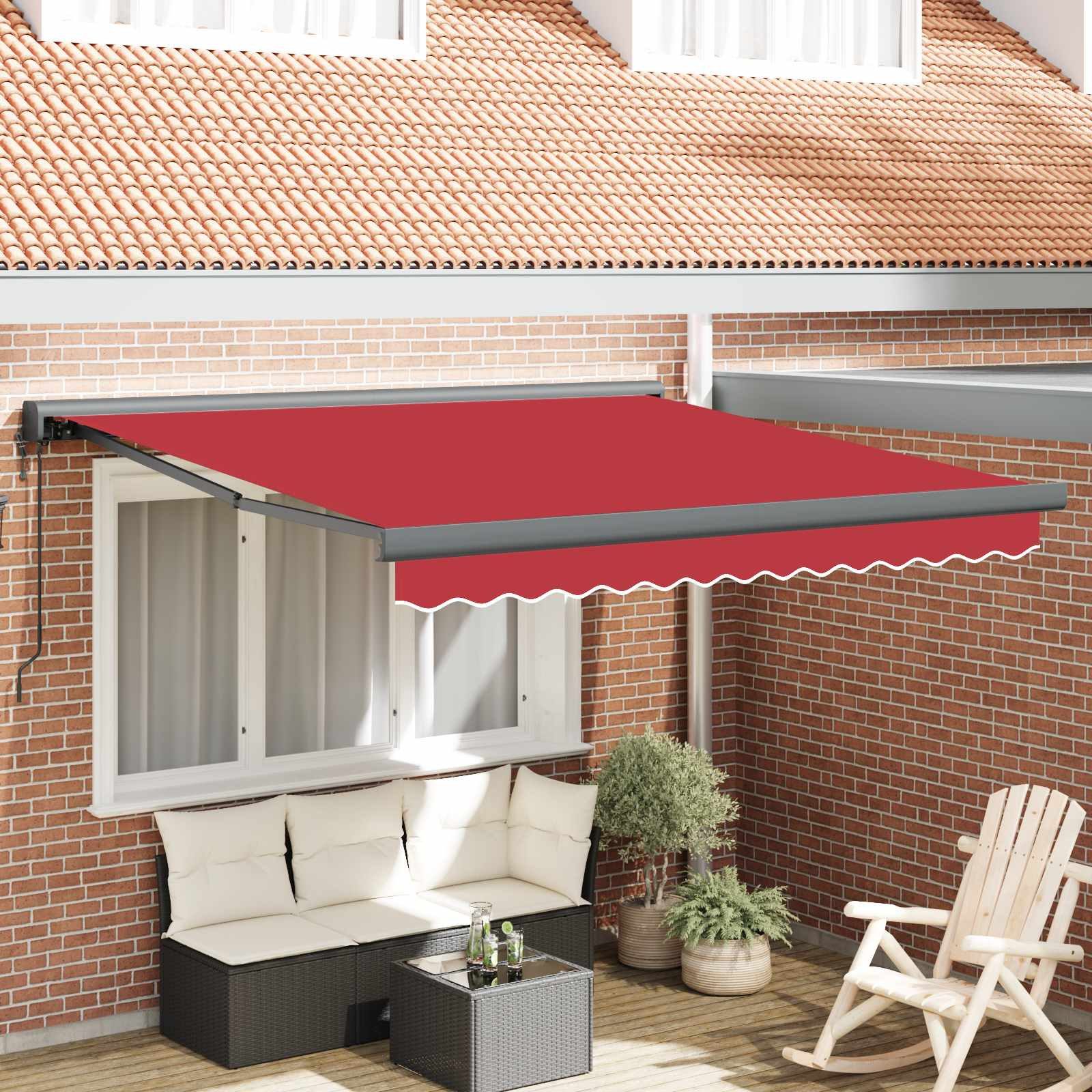vidaXL Markise Ausziehbare Markise Rot 300 x 250 x 165 cm Stoff und Metall (1-St)