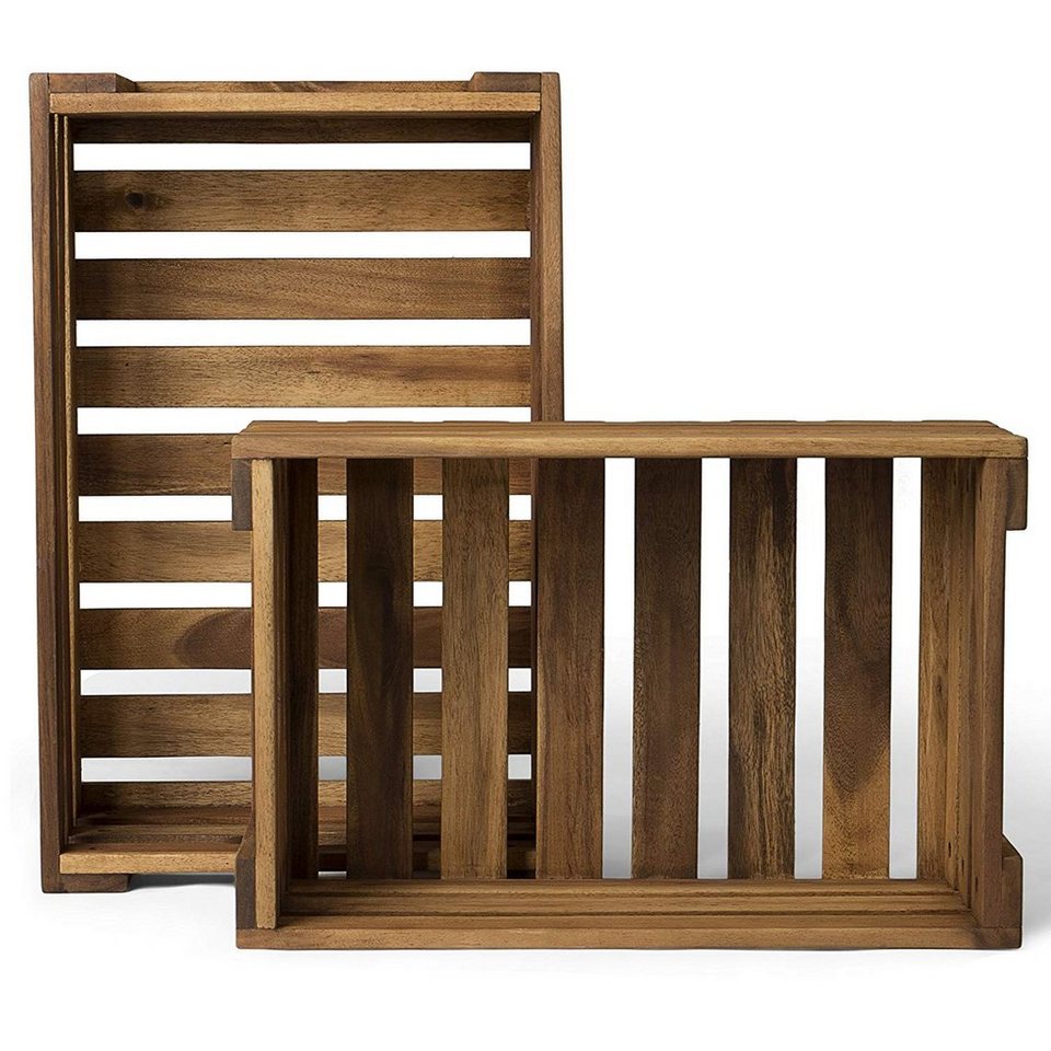 VANAGE Holzkiste »VG-4765«, Aufbewahrungskisten aus Akazienholz, 2er