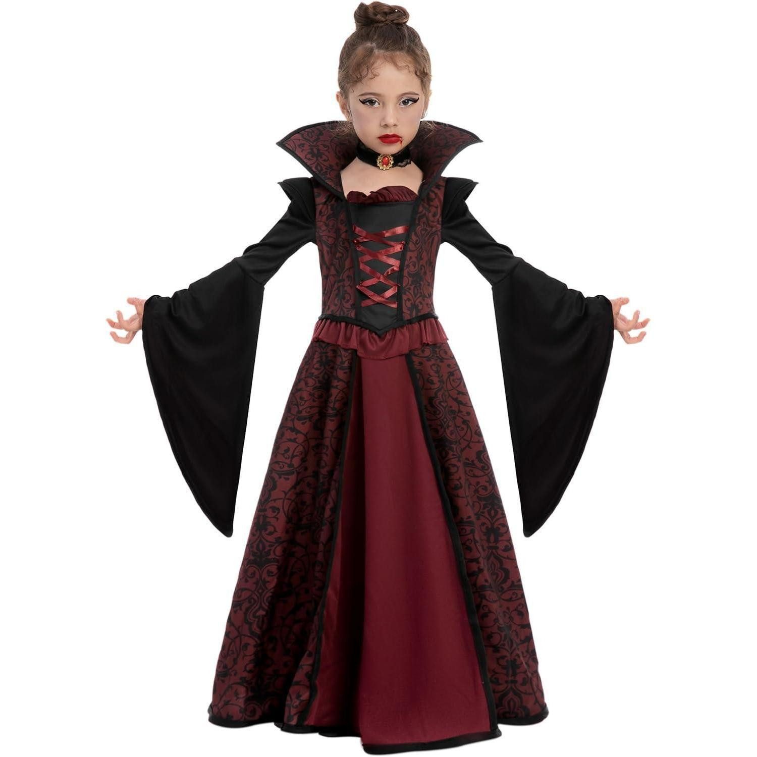 Vampir-Kostüm Kostüm Vampirin Kleid Mädchen Halloween 3T (3 - 4 Jahre)