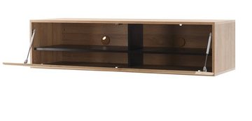 Furn.Design Wohnwand Savanna, (Wohnzimmer Set Eiche und schwarz Hochglanz, 340 x 200 cm), mit Touch-to-Open