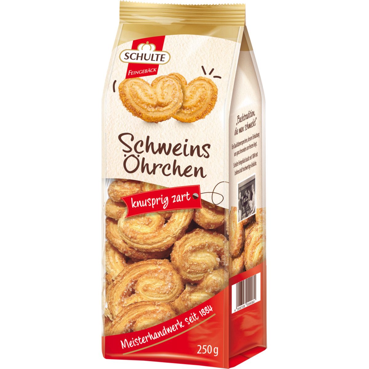 Schulte Kekse, Schulte Schweinsöhrchen feines knuspriges Blätterteiggebäck 250g