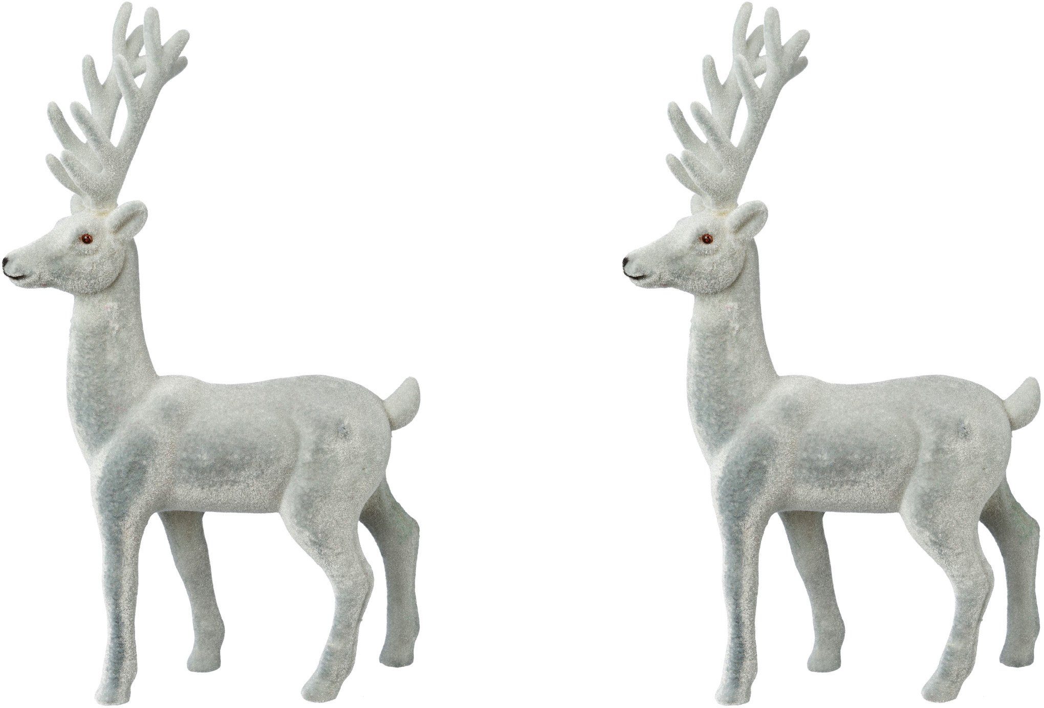 Creativ deco Weihnachtsfigur Hirsch, Weihnachtsdeko (2 St), Dekofigur mit f günstig online kaufen