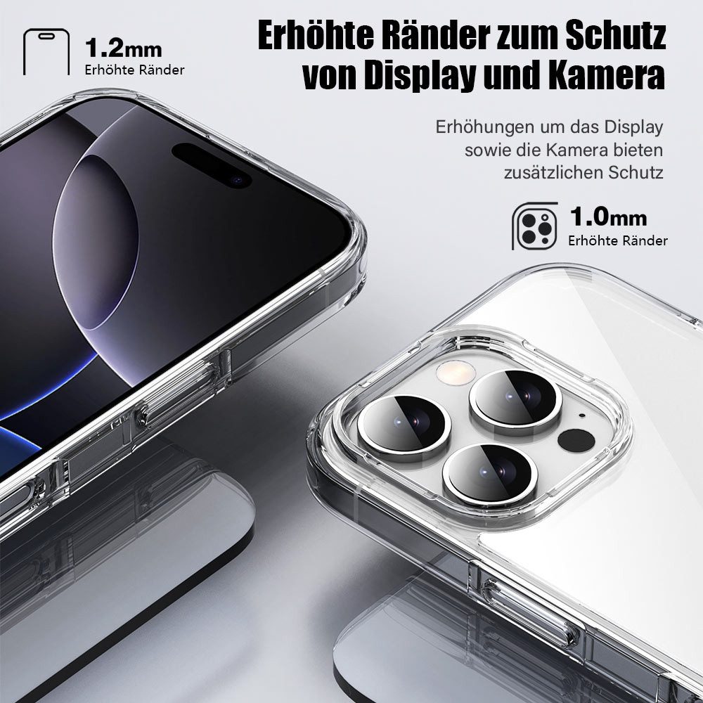 FITSU Handyhülle Ultraklare Schutzhülle für iPhone 17 Pro Max Hülle Transparent Case 6,9 Zoll, Durchsichtige Schutzhülle für Apple iPhone 17 Pro Max Hybrid Cover