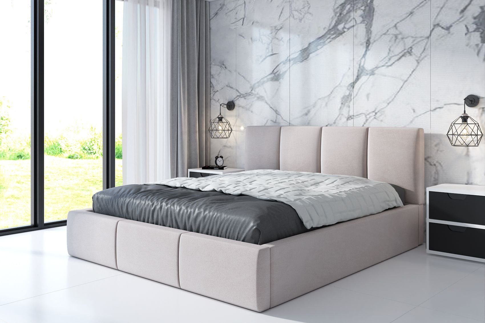 A&J MöbelLand GmbH Polsterbett ORINO mit Matratze, Lattenrost und Bettkaste günstig online kaufen