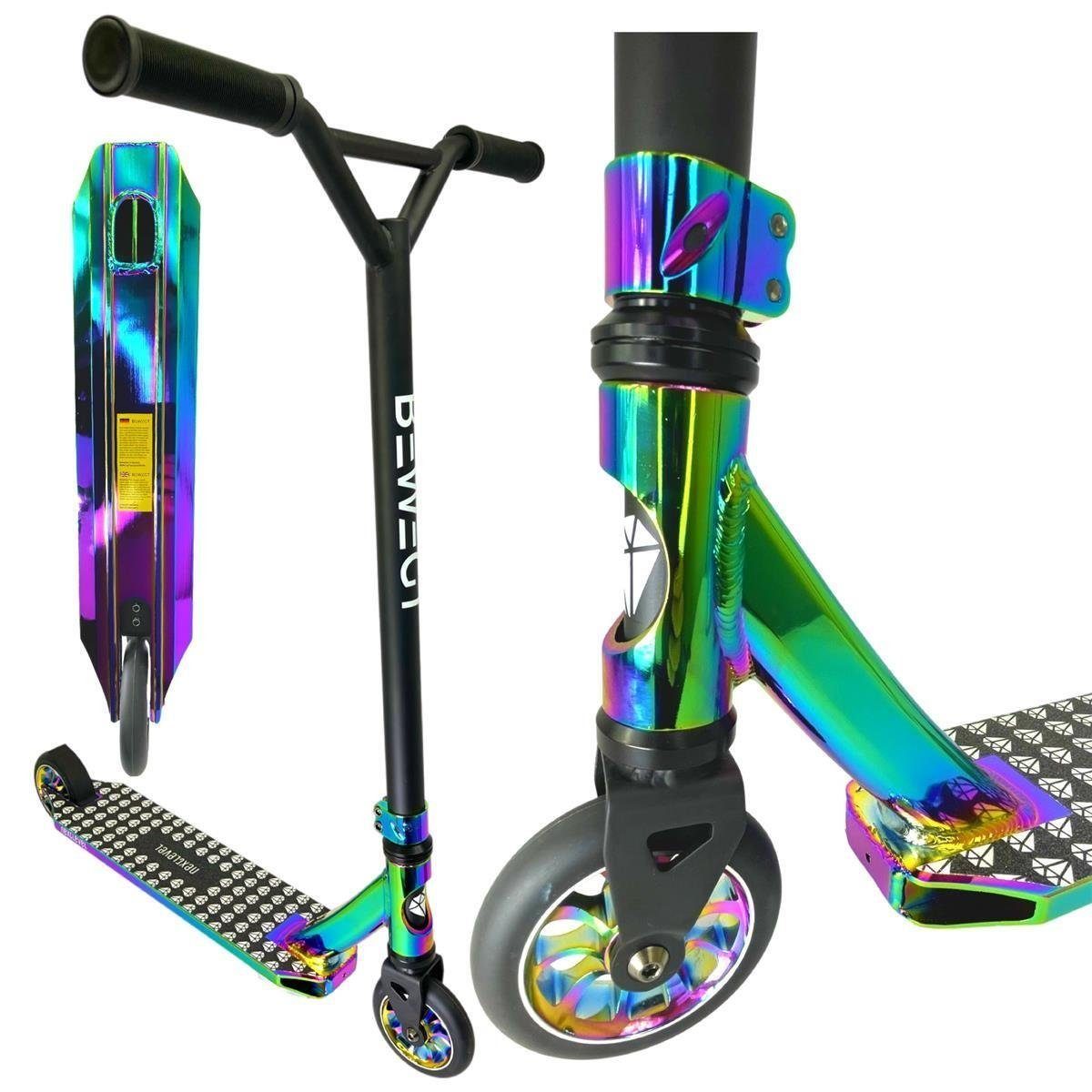 BEWEGT Stuntscooter Bewegt Next Level Stunt-Scooter H=85,5cm Rainbow Neochrome