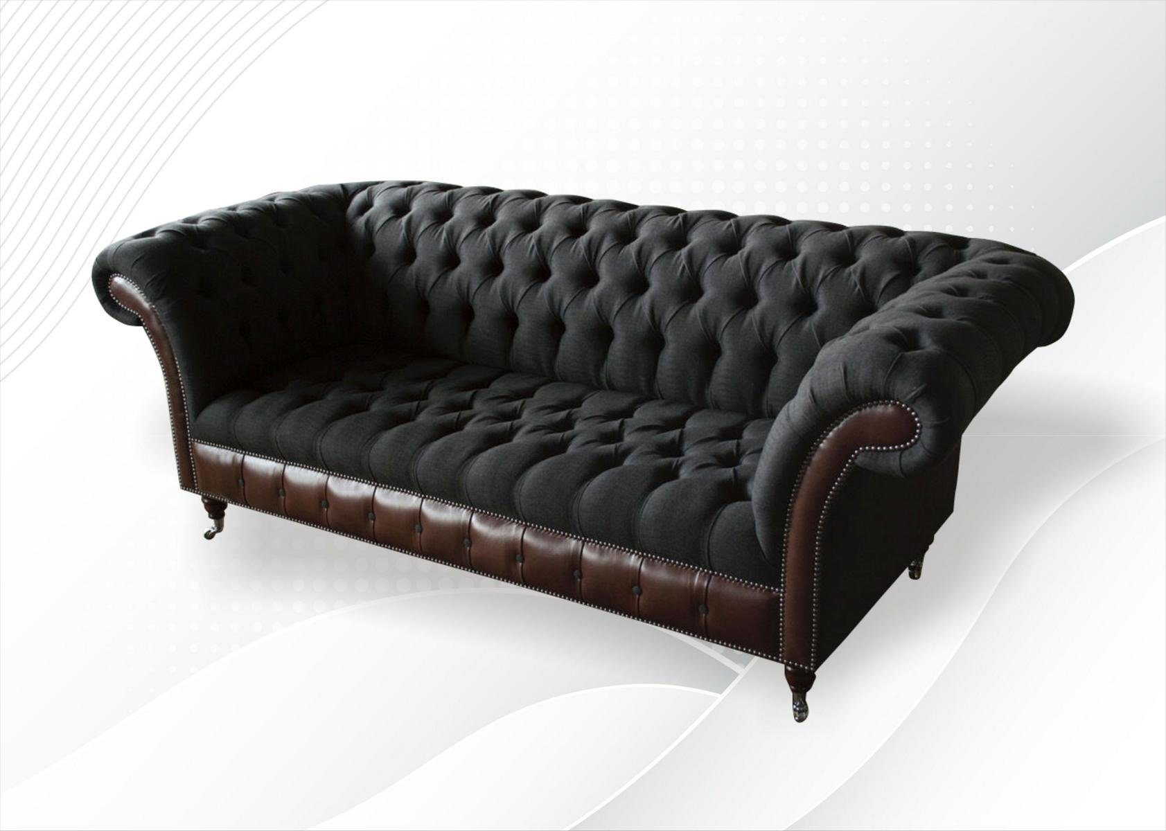 JVmoebel Chesterfield-Sofa, Chesterfield Design Sitzer Sofa 3 cm 225 Couch