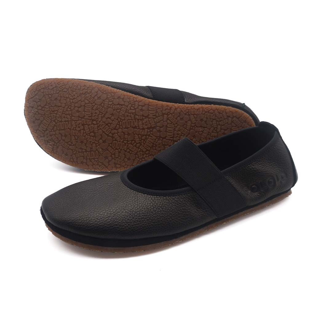 POLOLO Barfuß Ballerina Kaya, Damen Barfußschuh aus natürlich gegerbtem Leder