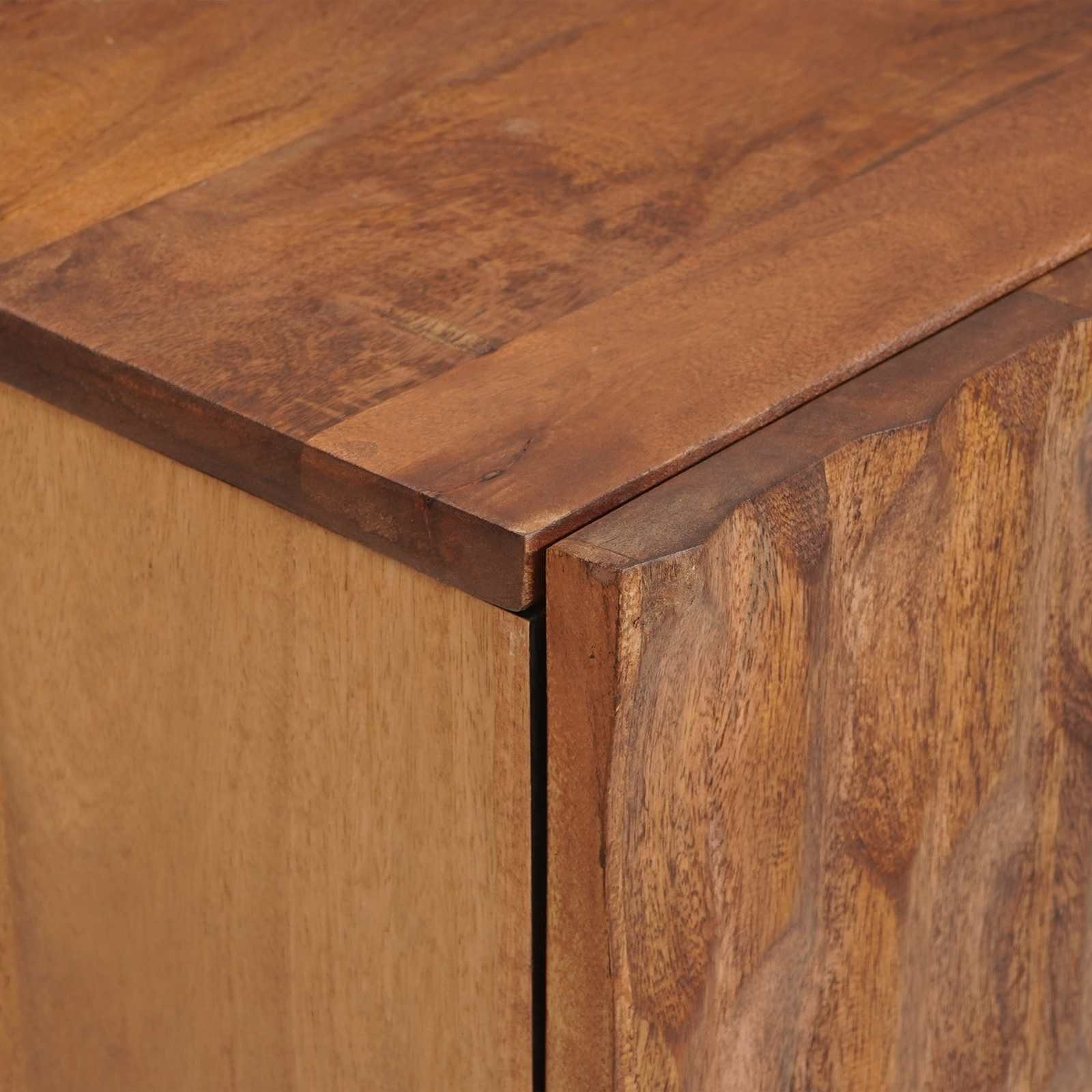 vidaXL Badezimmer-Set Badezimmer Sets mit Tür Braun Winish Massivholz, (2-St)