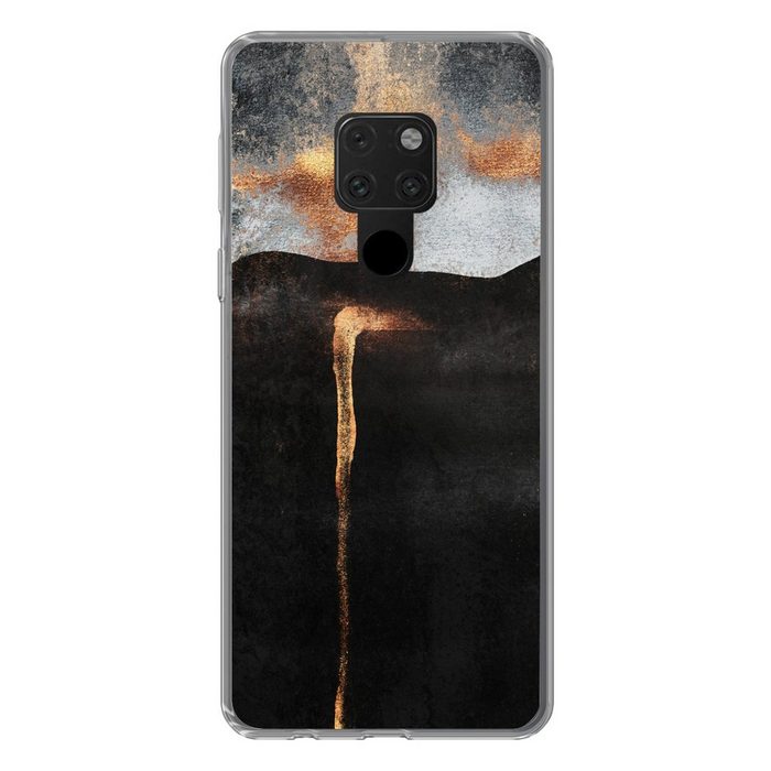 MuchoWow Handyhülle Abstrakt - Gold - Chic - Schwarz - Grau Phone Case Handyhülle Huawei Mate 20 Silikon Schutzhülle