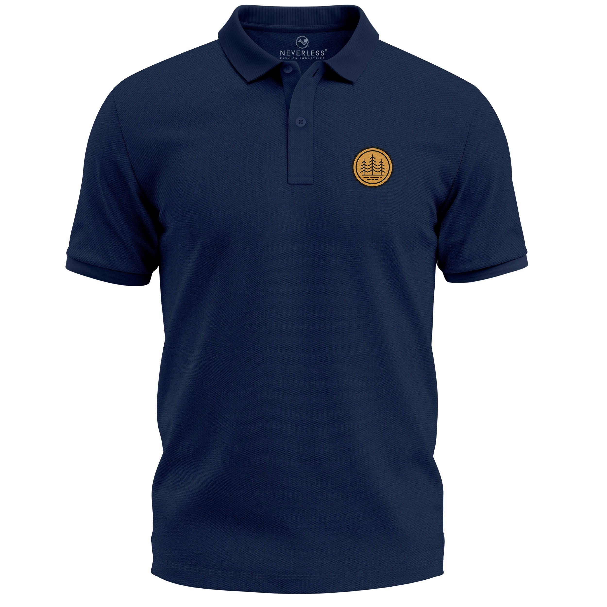 Poloshirt Poloshirt Herren mit Grafik Logo Wald– Kurzarm Polo Sommer Casual