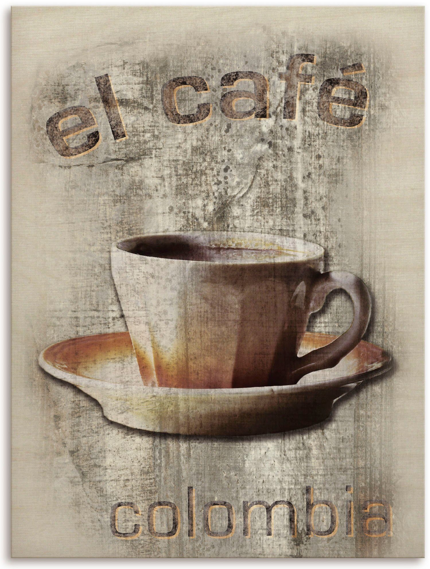 Café, St) - Das Artland Holzbild Bilder Kaffee Kolumbien (1