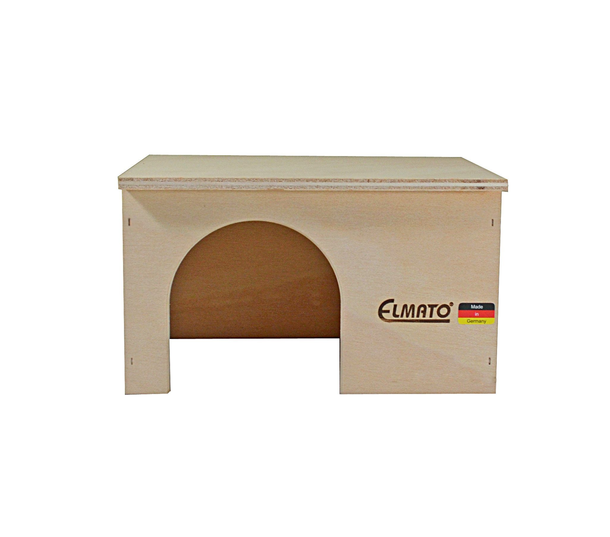 ELMATO Nagerhaus Elmato 10031 Meerschweinhaus Nagerhaus Flachdach Holz, 25x18x15cm