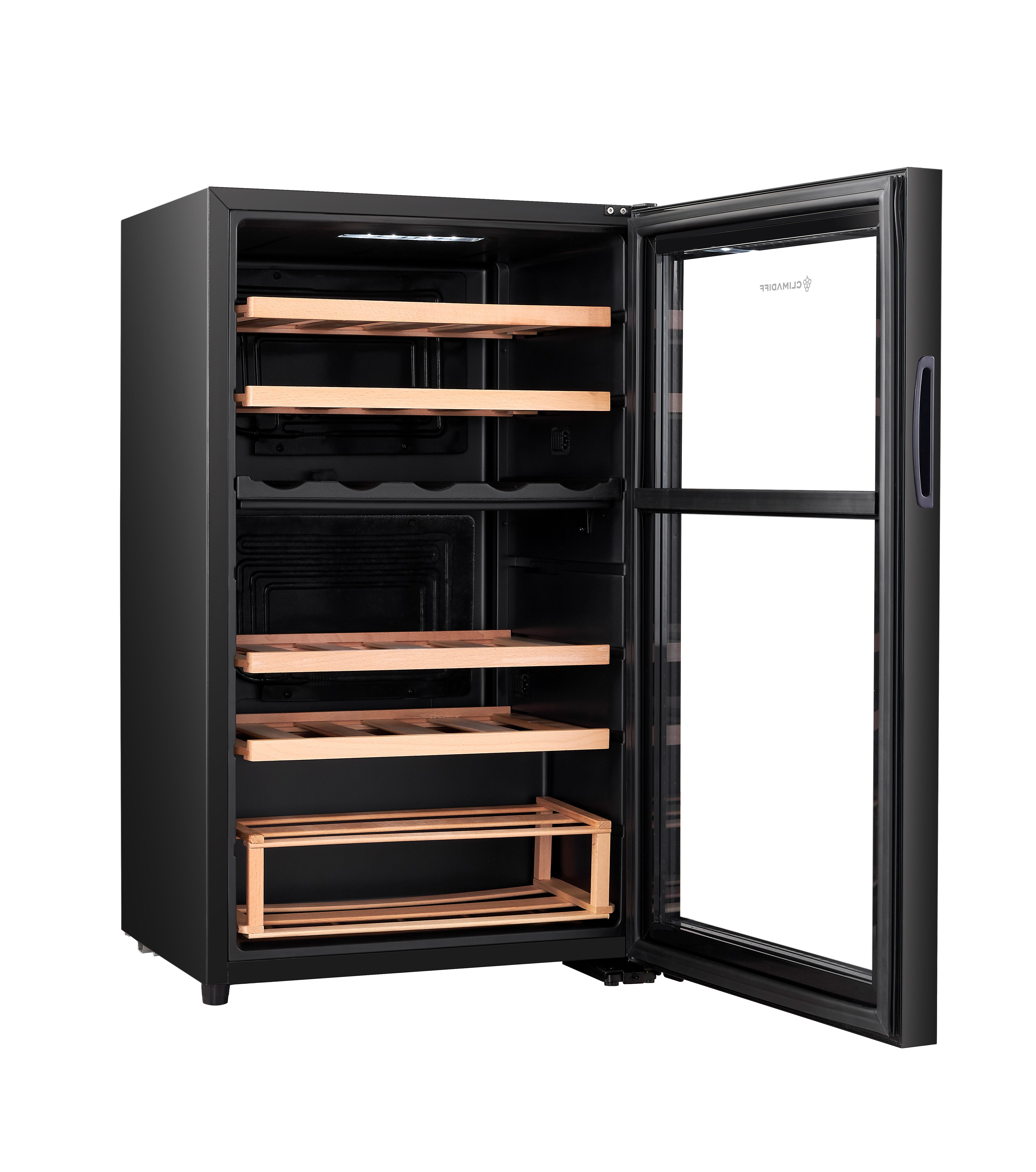 CLIMADIFF Weintemperierschrank CEPAGE33DZ, für 33 Standardflaschen á 0,75l,2 Temperaturzonen, LED-Beleuchtung