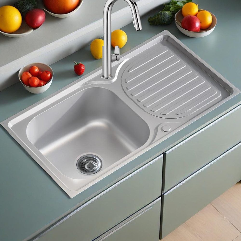 Melko Edelstahlspüle Küchenspüle Einbauspüle Spülbecken inkl. Zubehör aus E günstig online kaufen