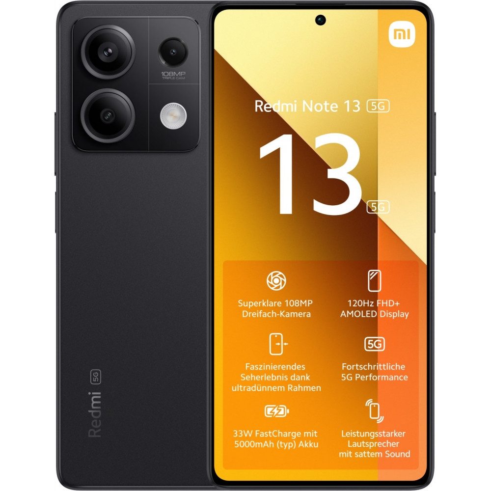 Xiaomi Xiaomi Redmi Note 13 5G Smartphone Graphit Schwarz Smartphone (6.67 Zoll, AMOLED)