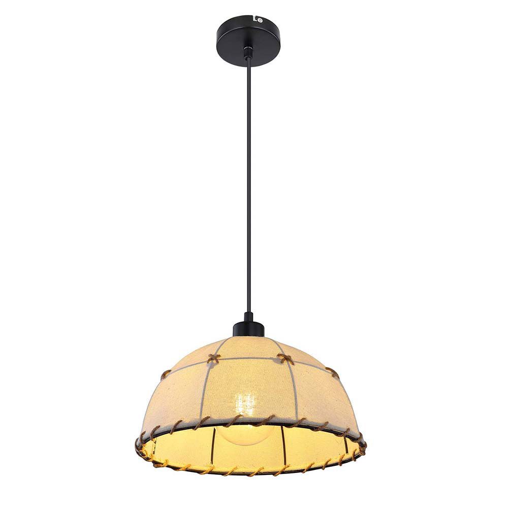 GLOBO LIGHTING Hängeleuchte, Leuchtmittel nicht inklusive, Hängelampe Textil Deckenleuchte Hanfseil Esstischlampe