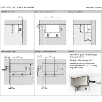 SO-TECH® Montagezubehör 1 Paar Schrankaufhänger 200 kg 3D-Verstellung, Metallausführung f. Hängeschrank