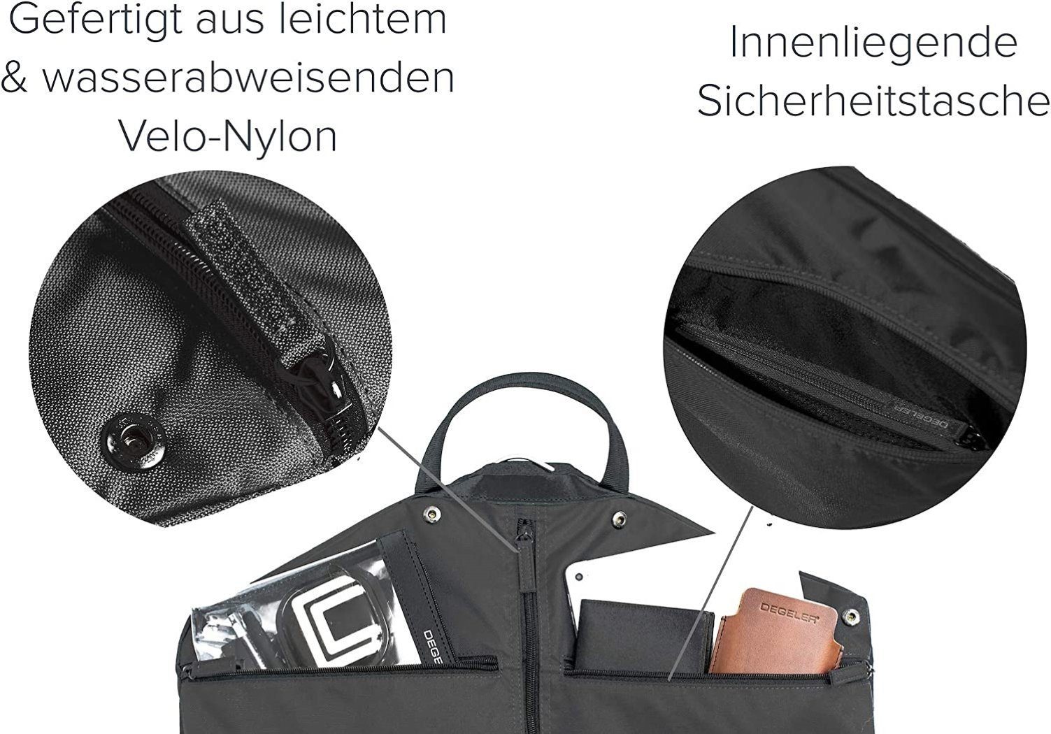 Made Schwarz SkyHanger Kleidersack versch. Reisetasche, DEGELER Farben 54 in Wasserdicht, Atmungsaktiv, Germany, x cm) (Anzugtasche, 52