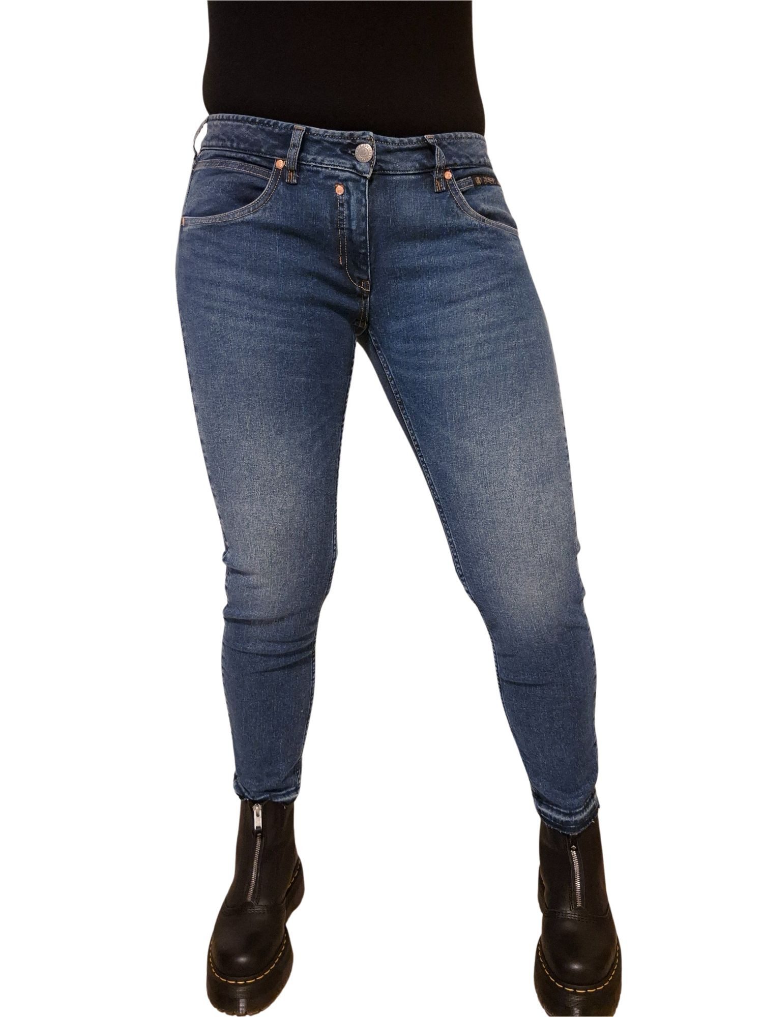 Herrlicher Slim-fit-Jeans 5320-RD202, Herrlicher Touch Cropped Jeans aus Recycled Denim offener, leicht gefranster Saum