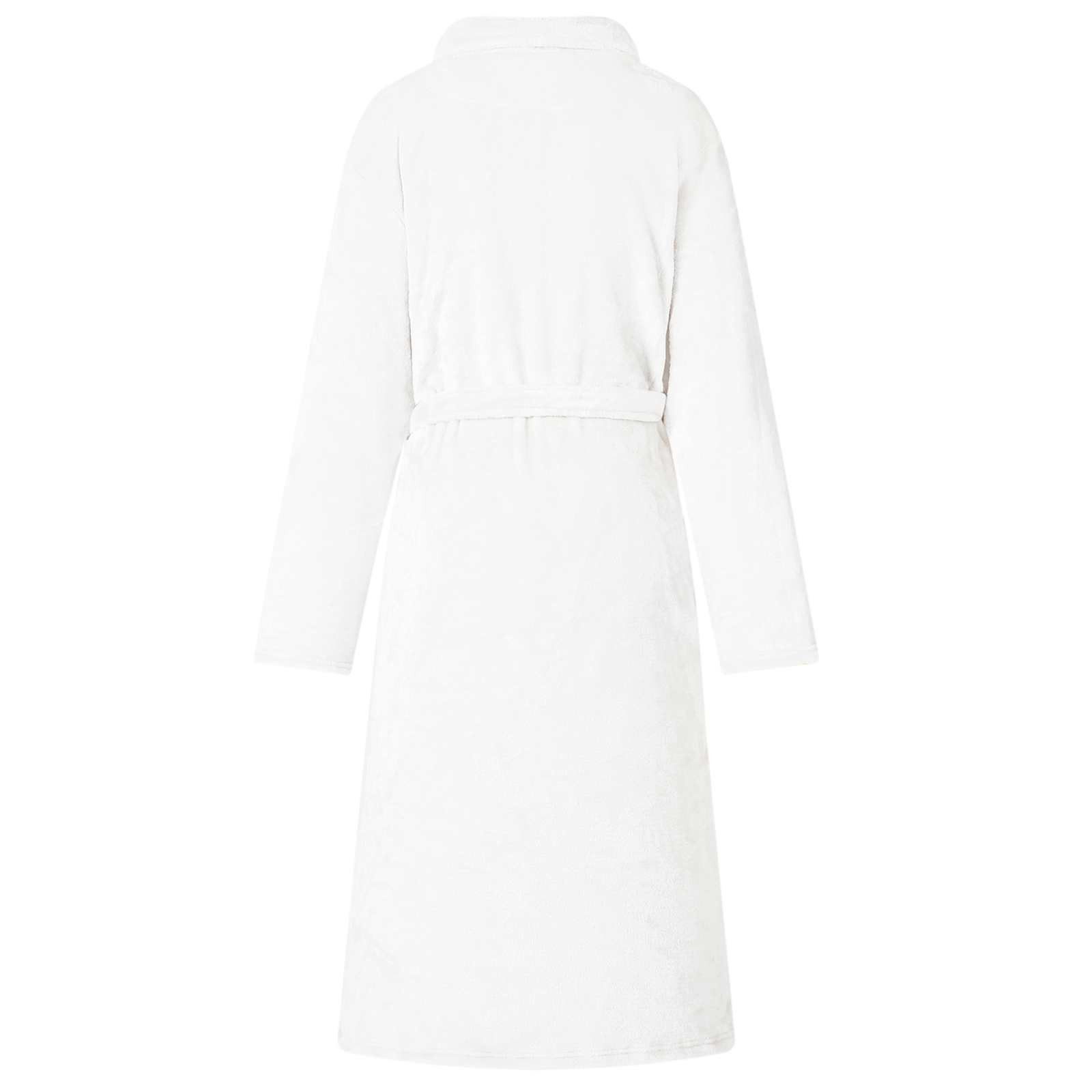 vidaXL Bademantel Bademantel ohne Kapuze Weiß L Flanell, Vlies