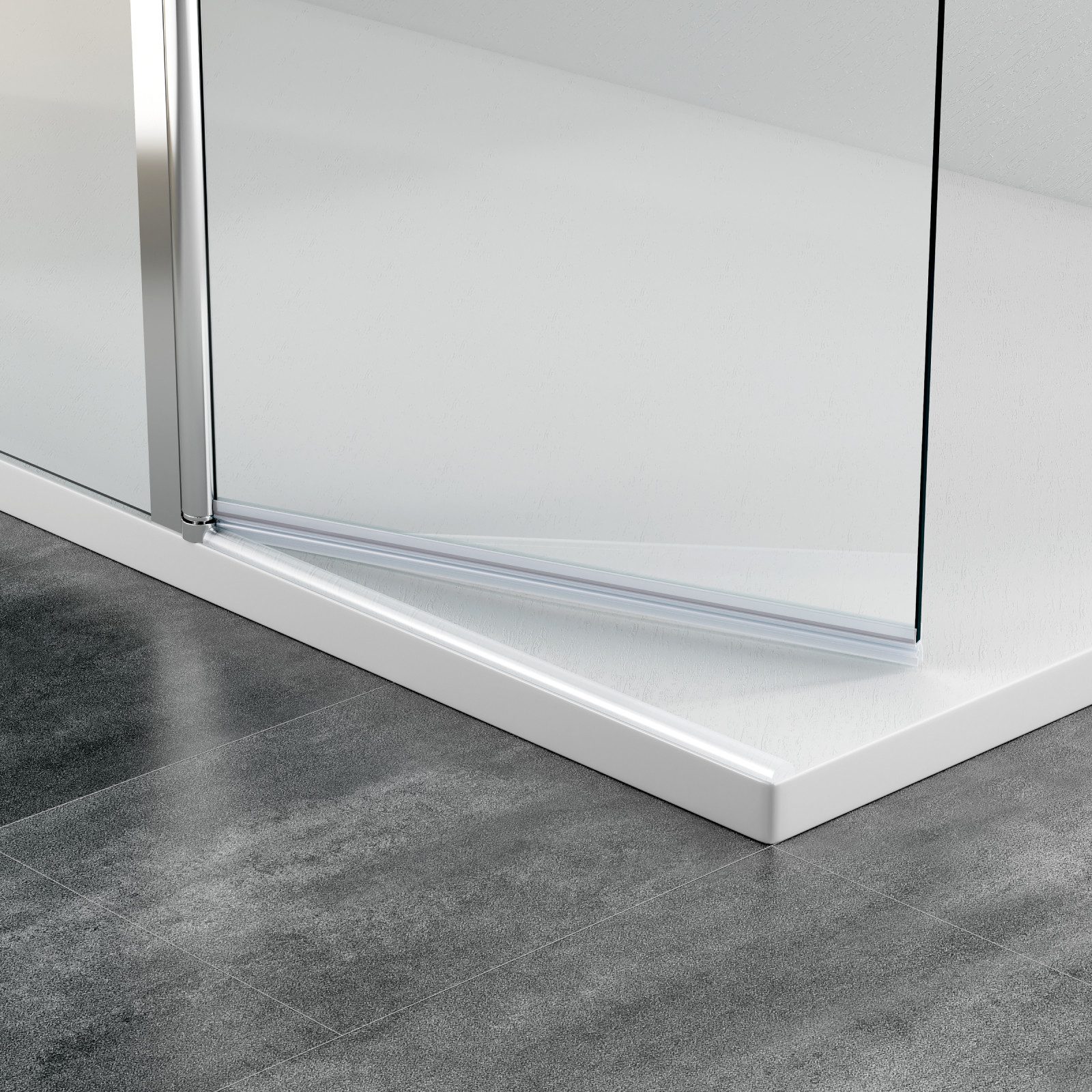 WITEN&NOCK Duschdichtung Acryldichtung Acrylstab Wasserabweiser Halbrundstab Schwallschutz, L: 80 cm, L: 80 - 200 cm