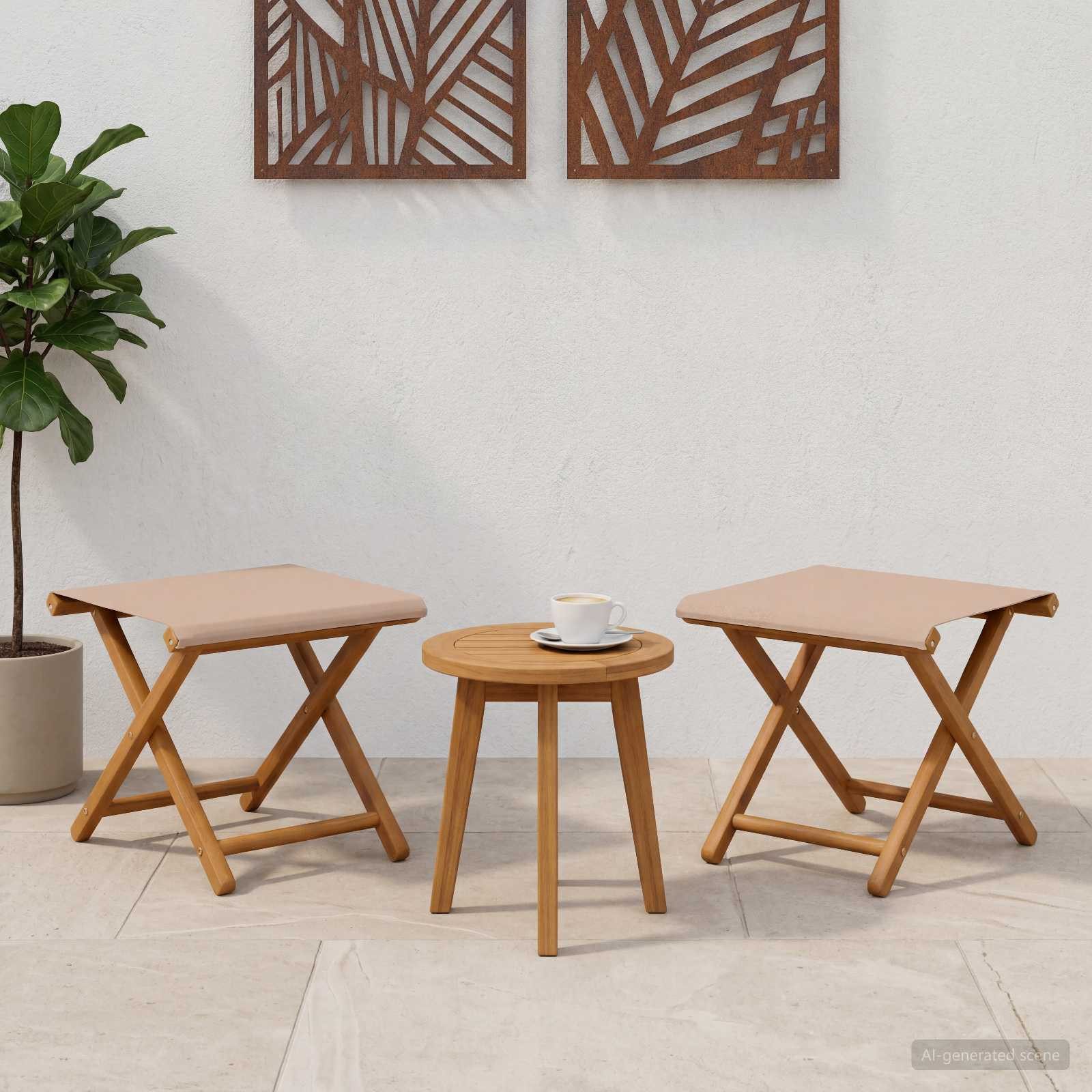 vidaXL Gartenliege Liegestuhl 2 stk. Massives Eukalyptus Holz Taupe, 2 St.