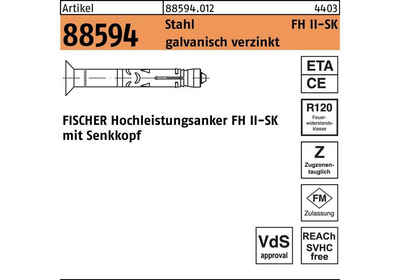 Fischer Befestigungsanker Hochleistungsanker R 88594 FH II 15/ 15 SK Stahl galvanisch verzinkt