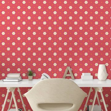 Abakuhaus Vinyltapete selbstklebendes Wohnzimmer Küchenakzent, Blumen Muster Daisy