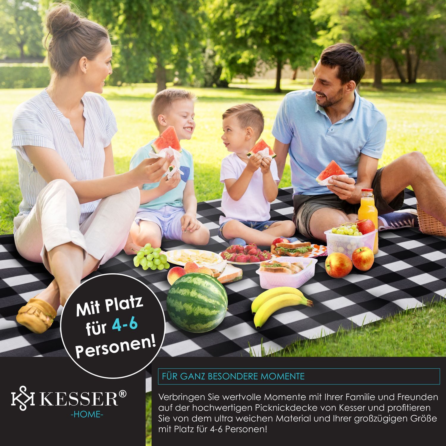 Picknickdecke, KESSER, Picknickdecke campingdecke XXL 200 cm wärmeisoliert