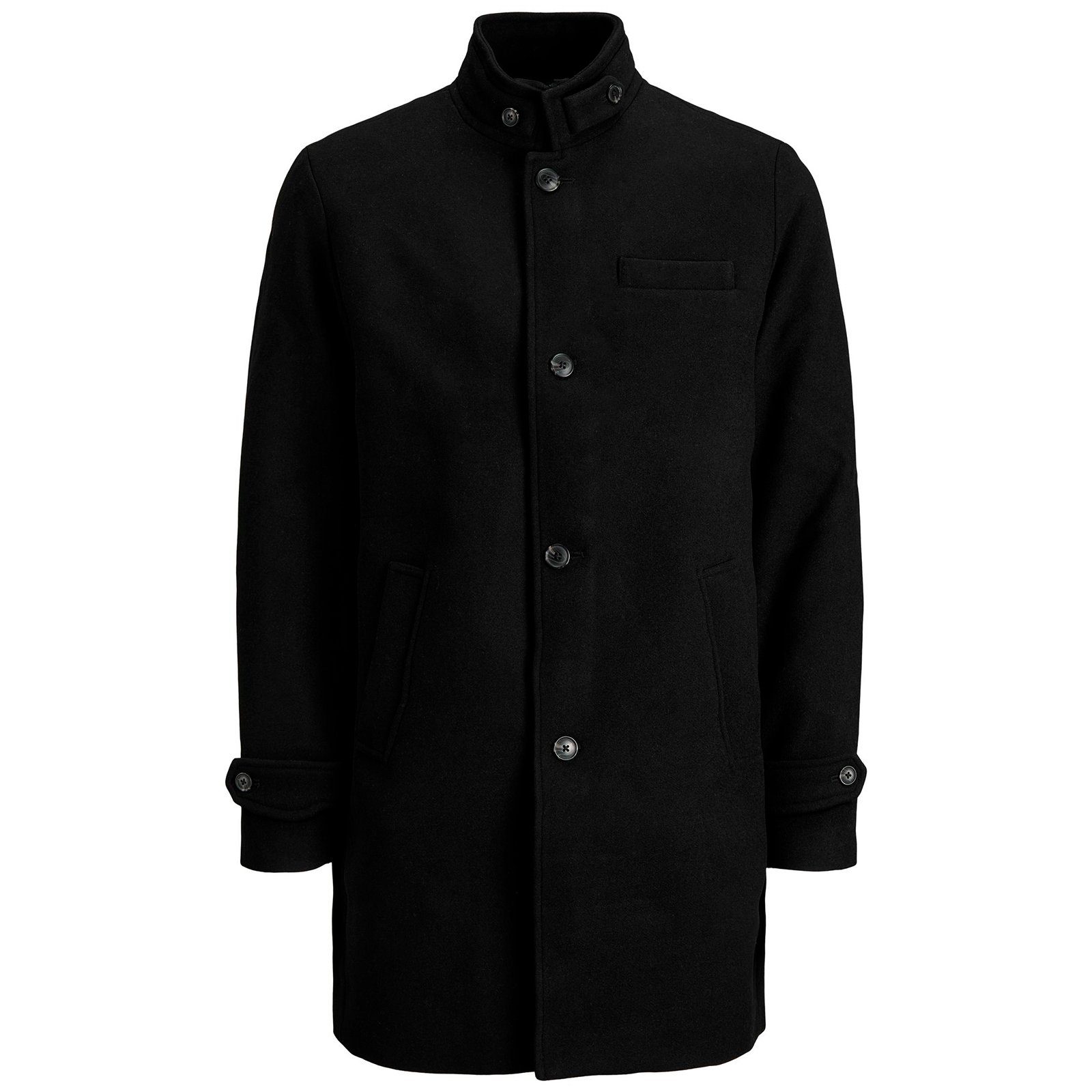 Jack & Jones Wollmantel Jack & Jones XXL Wollmantel schwarz JPRBLAMELTON