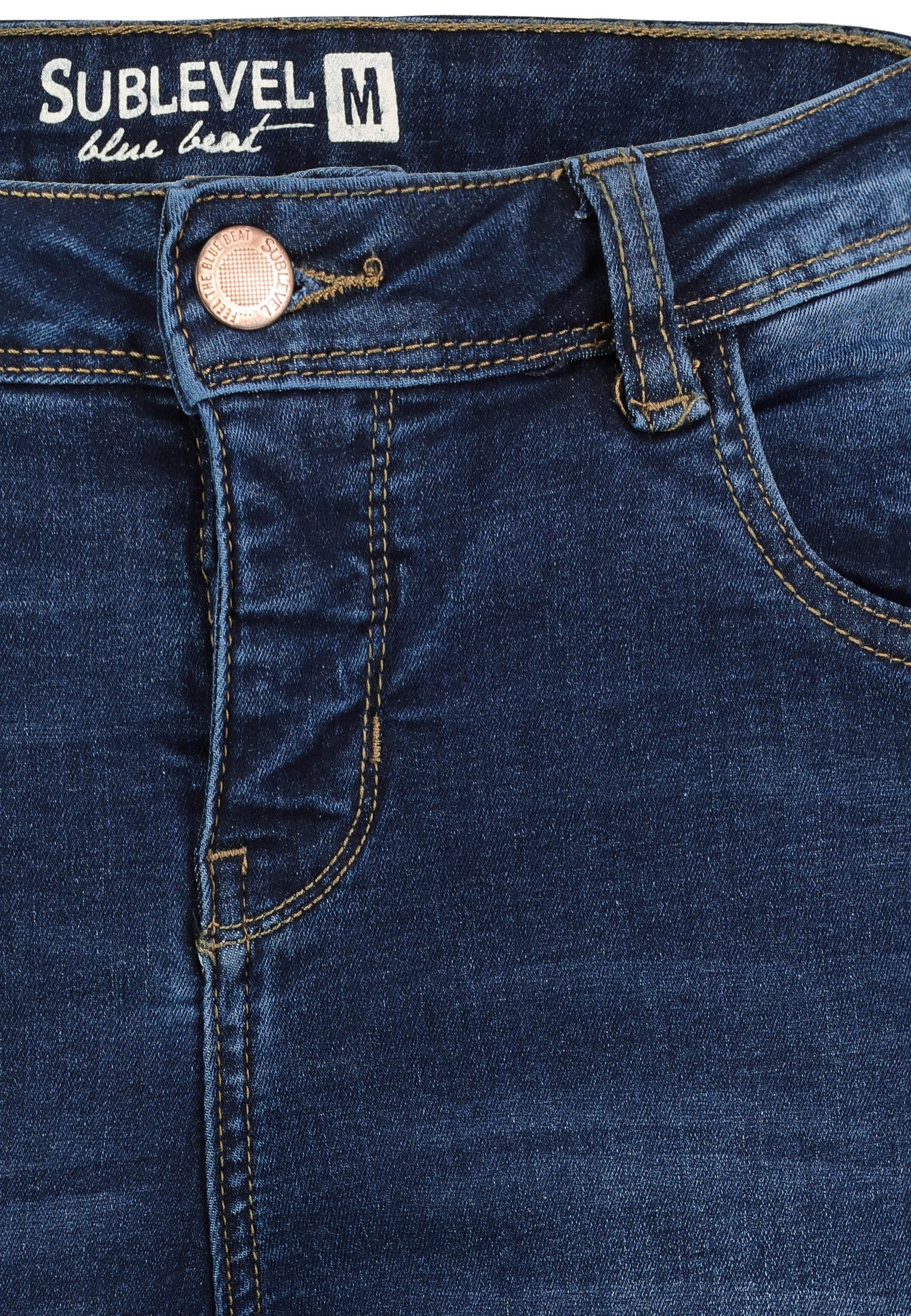 SUBLEVEL Slim-fit-Jeans Damen Jeans Skinny Slim Fit Jeanshose Hose Röhre Denim Stretch