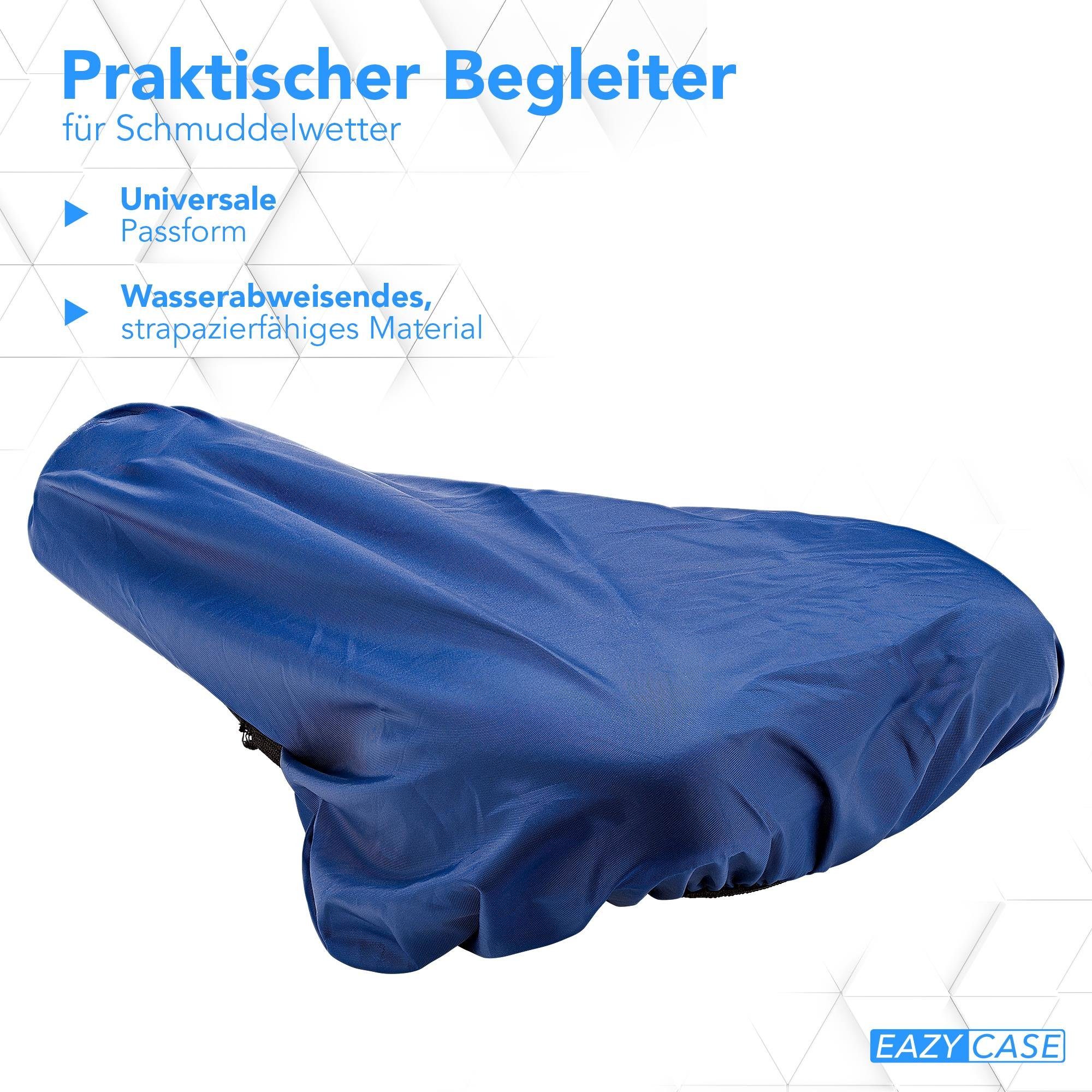 EAZY CASE Sattelbezug Universal Regenschutz für Sattel, Regenschutz für Sattel Regenhaube Hülle mit Gummiband wasserfest Blau