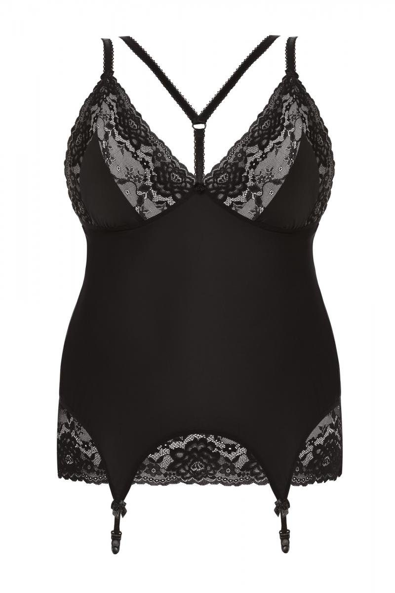 Anais Apparel Size Plus Corsage Strapshemd in schwarz - XL/2XL