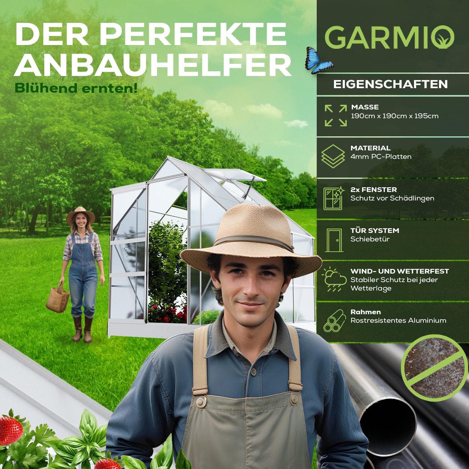 GARMIO Gewächshaus Gewächshaus CUNEO a...