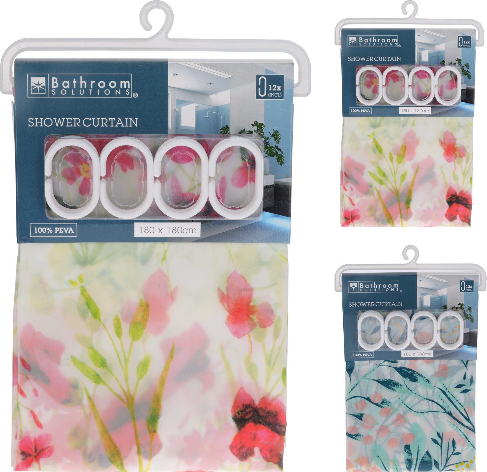 Koopman Duschvorhang Badvorhang Wasserdicht Anti-Schimmel 180 x 180 cm Rot/ günstig online kaufen