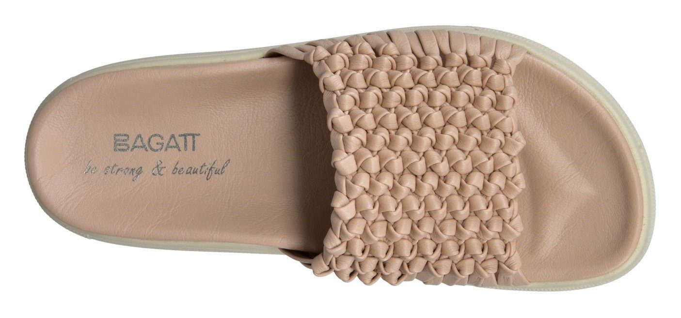 BAGATT Pantolette mit kleinen Knoten an Bandage der beige