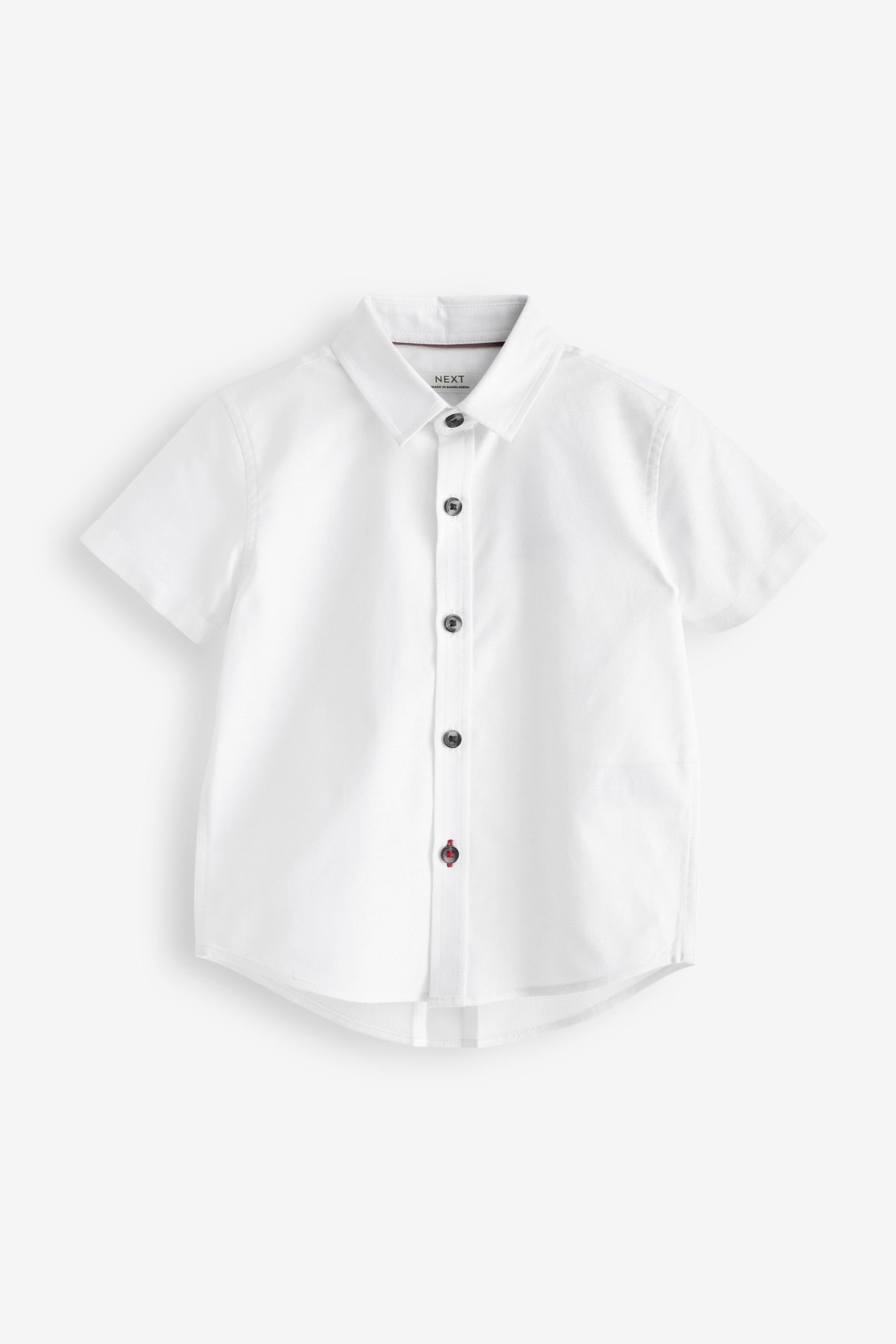 Next Kurzarmhemd Kurzärmeliges Oxford-Hemd (1-tlg) White