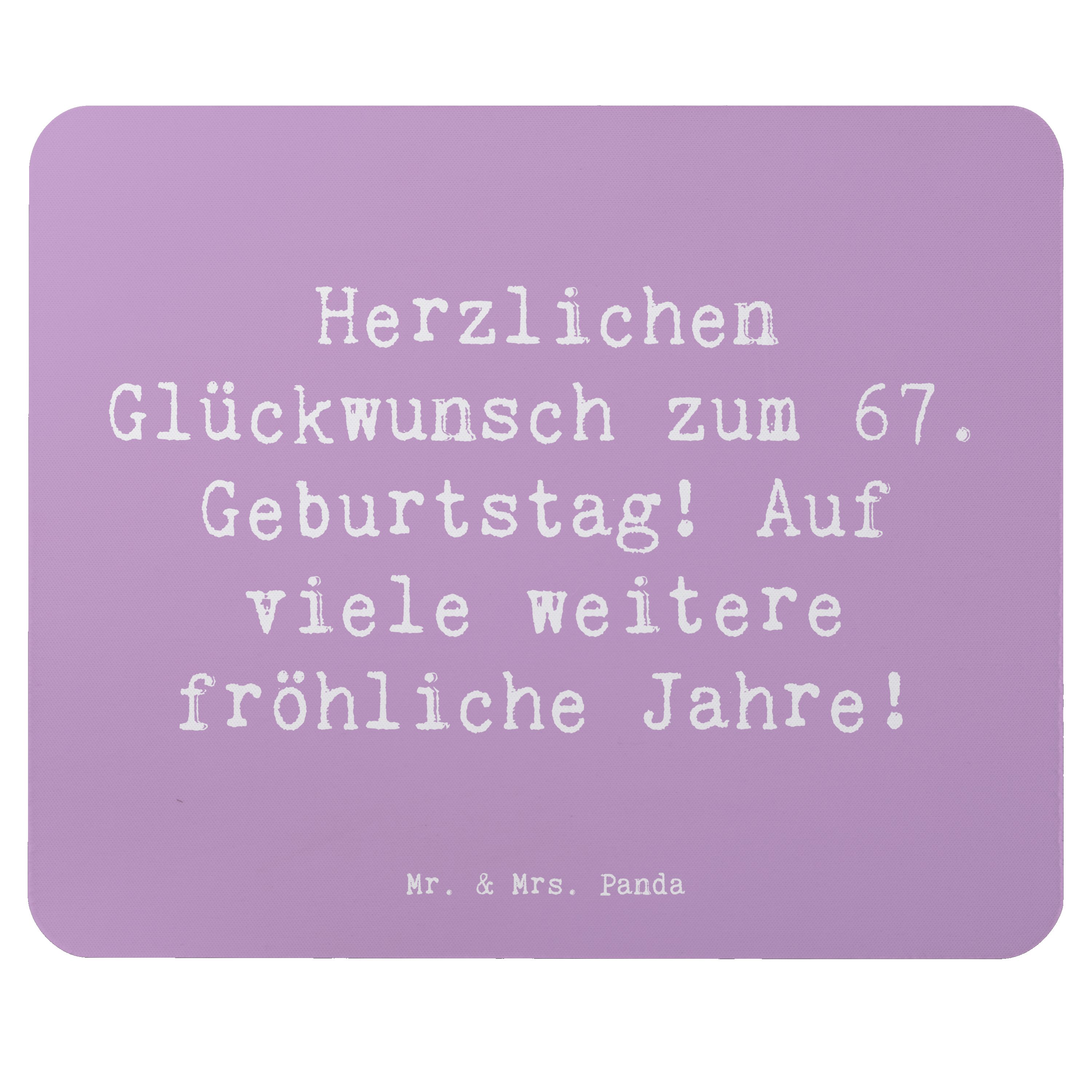 Mauspad Spruch 67. Geburtstag Freude - Lavendeltraum - Geschenk, Herzlichen G