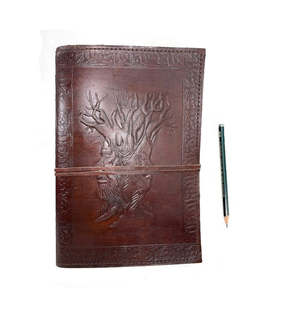 ROOGU Skizzenbuch Notizbuch Skizzenbuch [L] Leder Vintage Retro Handmade Indien