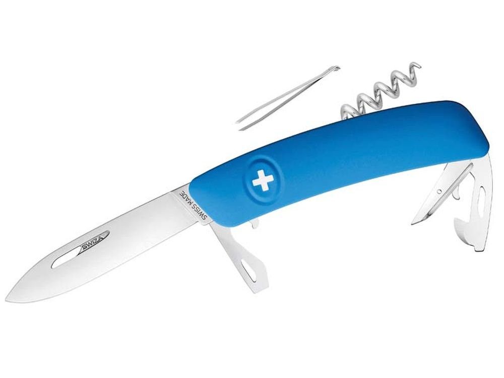 SWIZA Taschenmesser SWIZA Schweizer Messer D03, Stahl 440, Klingensperre, blaue Anti-Ruts