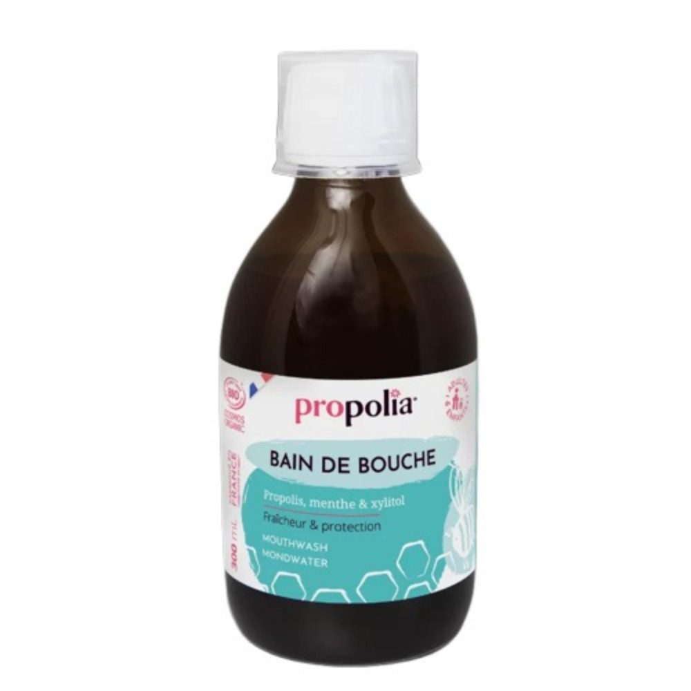 propolia Mundspülung Propolis & Mint Mundwasser 300ml Bio Antibakterielle Zahnpflege, (1-tlg) Bio Mundwasser mit Propolis & Minze für frischen Atem & gesunde Zähne