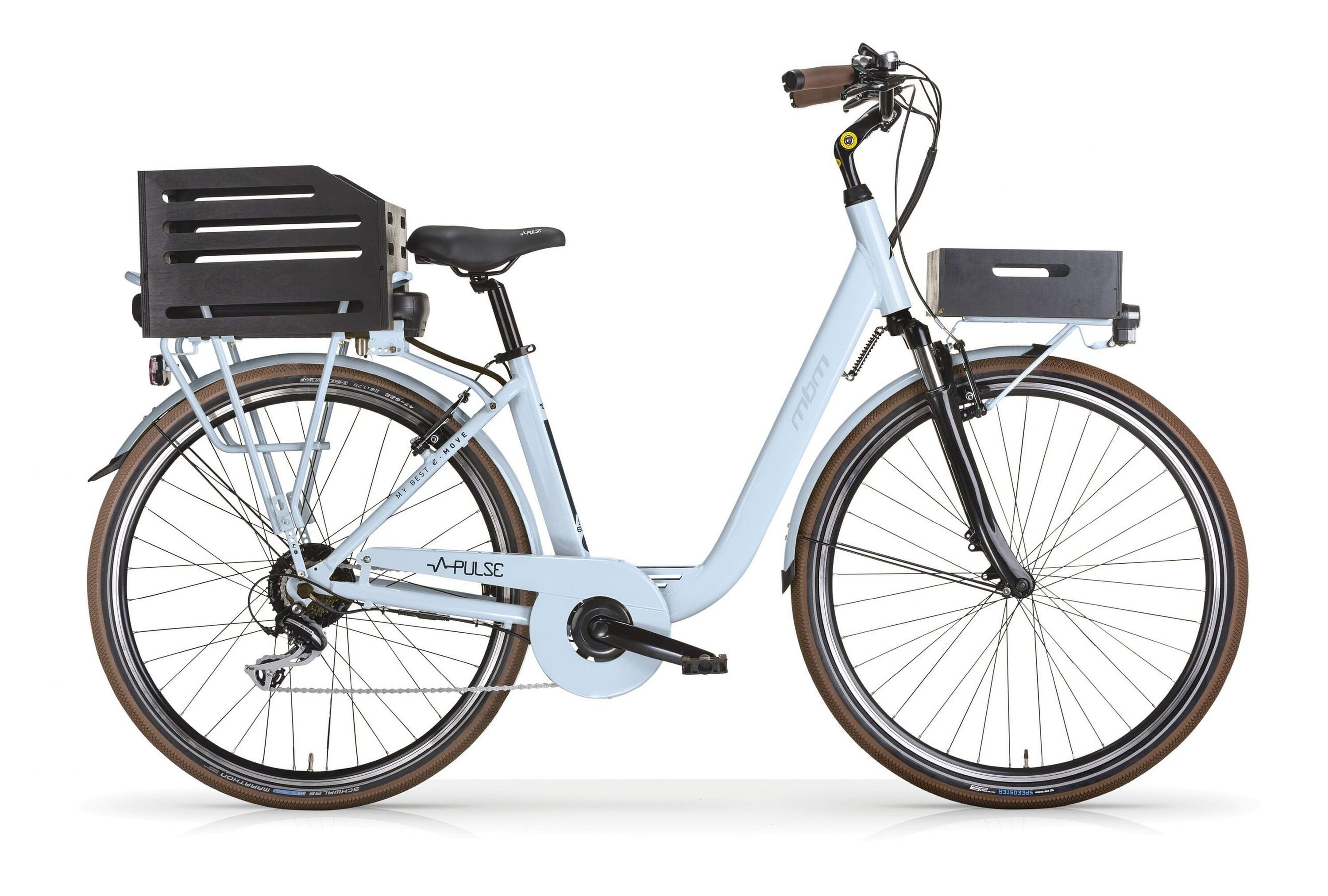 MBM E-Bike, 7 Gang Shimano, Kettenschaltung, Heckmotor, 481 Wh, Elektro-Citybike PULSE Lady 28 Zoll