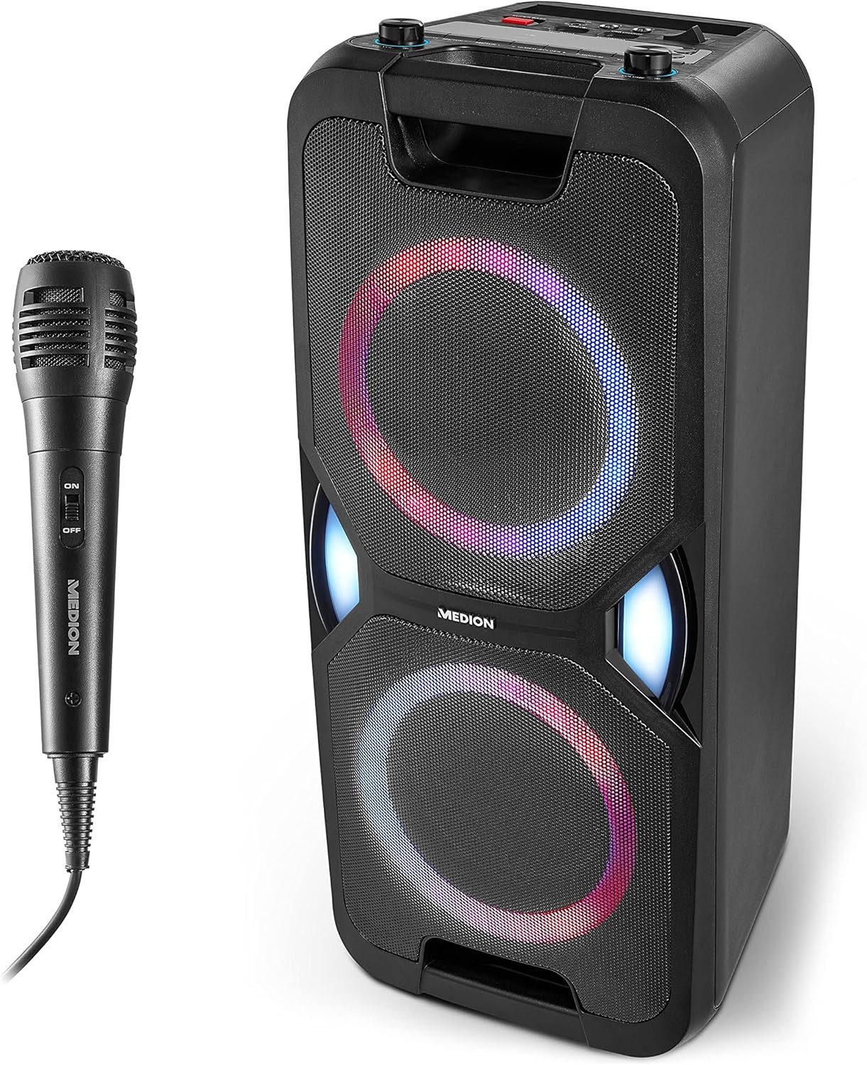 Medion® MEDION MD44438 P67038 Party Soundsystem Tower LED Akku Lautsprecher