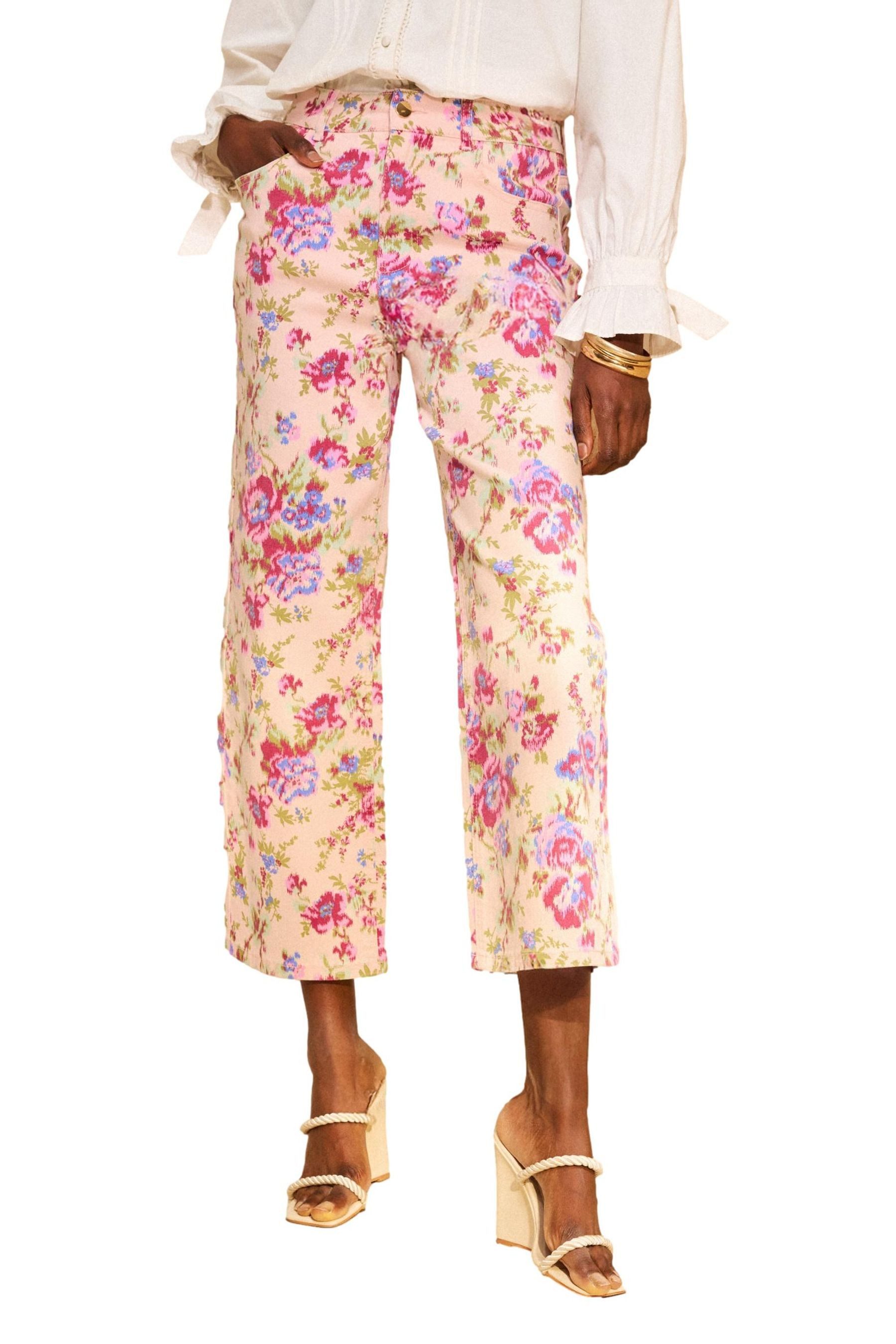 Love & Roses Straight-Jeans Love & Roses Cropped-Jeans mit weitem Bein Regular (1-tlg)