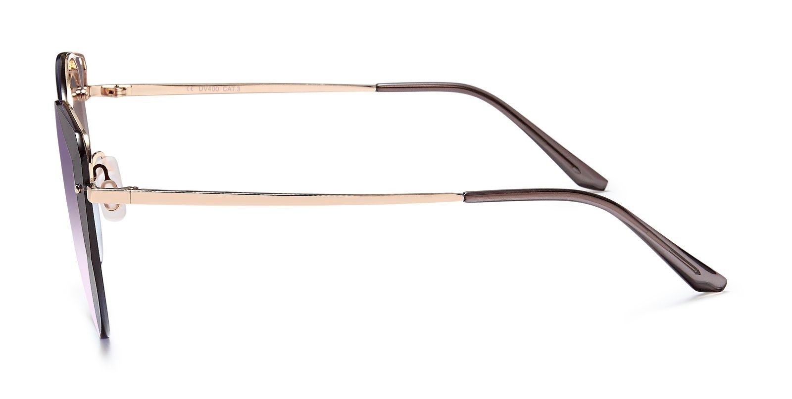 styleBREAKER Sonnenbrille Cateye Sonnenbrille Diamant Schliff Rahmenlos (1-St) Gradient