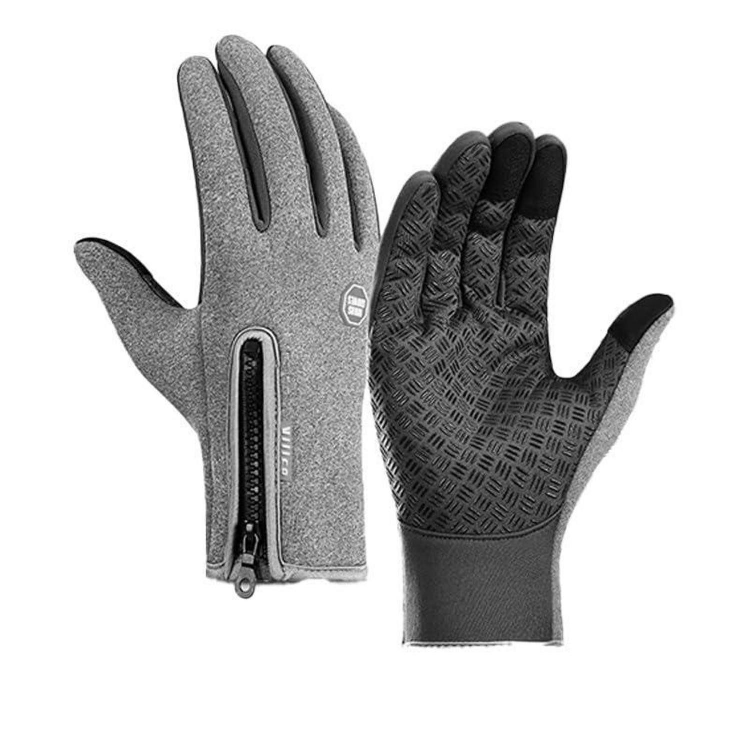 LuxusKollektion Thermohandschuhe Winterhandschuhe Damen Herren Grau (1-St)