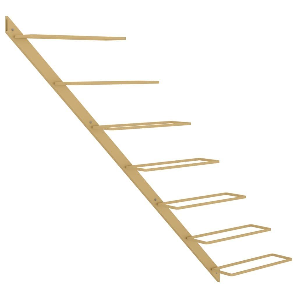 vidaXL Weinregal NA Wand-Weinregal für 7 Flaschen Golden Metall