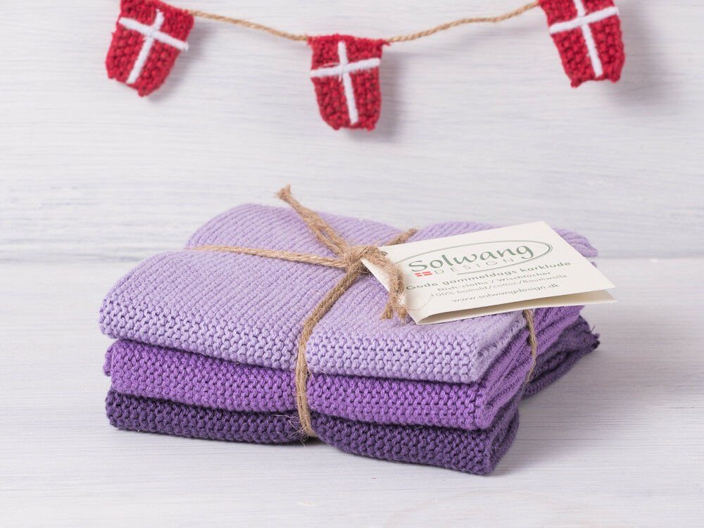 Solwang Spültuch Solwang Wischtuch Lila Kombi 3er Set