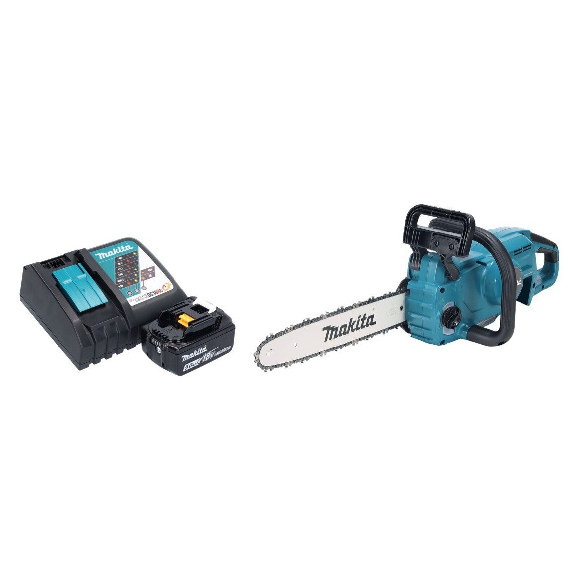 Makita Akku-Kettensäge DUC 357 RTX2 Kettensäge 18 V 35 cm 7,7 m/s + 1x Akku 5,0 Ah + Lader